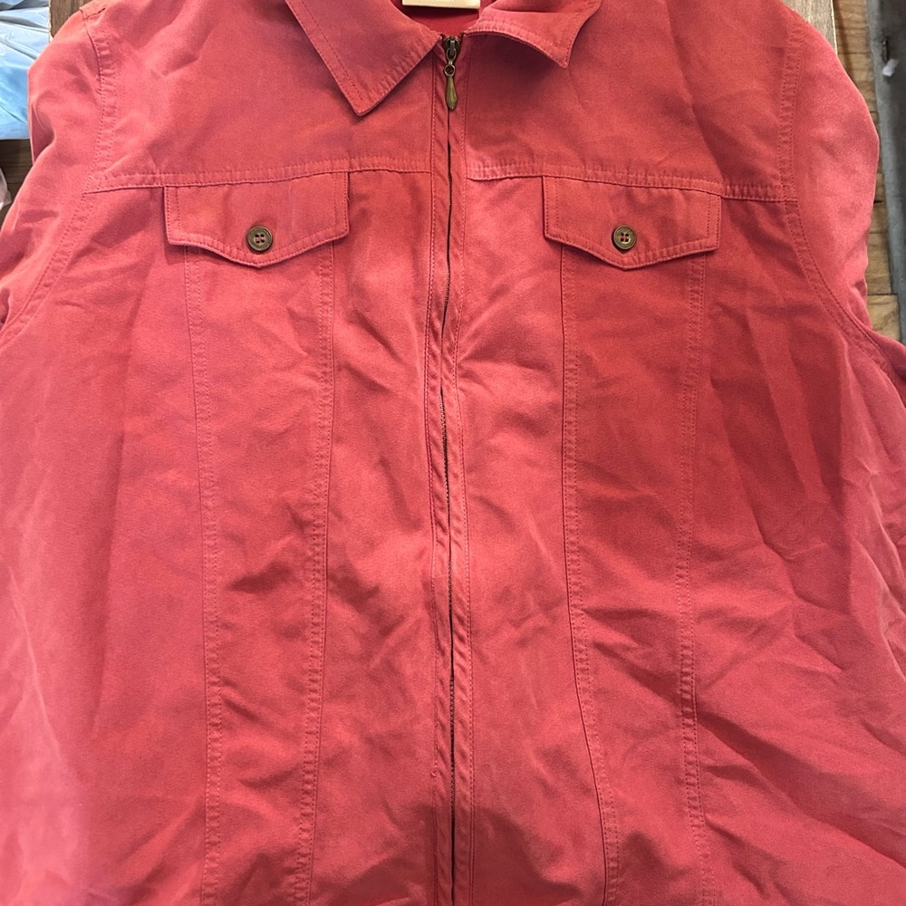 Alfred Dunner Woman 20W Rust Red Suede Zip-Up Jacket